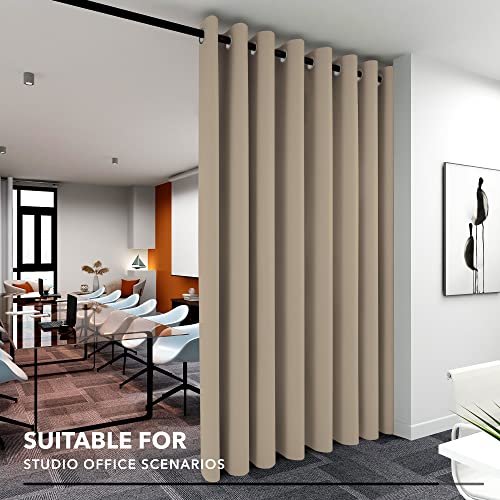 Deconovo Extra Wide Blackout Curtain Divider 180" x 108" - Khaki