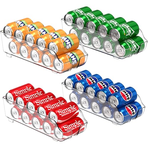 Simple Houseware Soda Can Organizer, 4 Pack for Standard 12 oz Cans