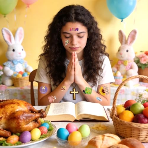 Christian Bible Verse Temporary Tattoos 20 Sheets 132 Pcs Party Favors