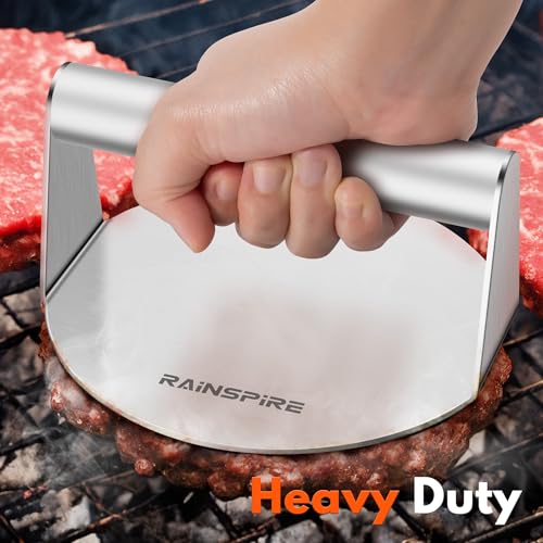 Rainspire 5.5-inch 304 Stainless Steel Smash Burger Press for Griddle