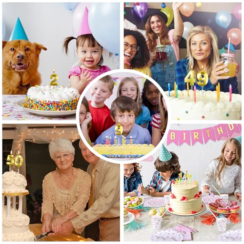 Gold Number 2 Birthday Candle for Cake Decorations