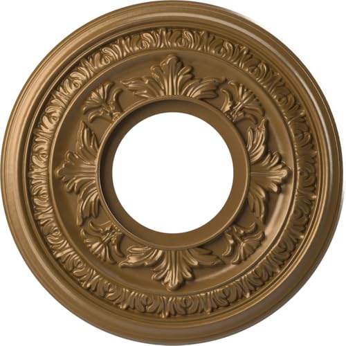 Ekena Millwork Baltimore 10-inch Ceiling Medallion, Metallic Gold Rush PVC