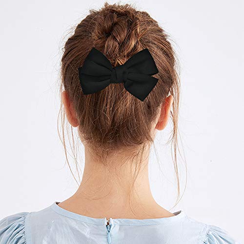 ZCMG Black Bow Hair Clips Large Bowknot Barrettes 4 Pack