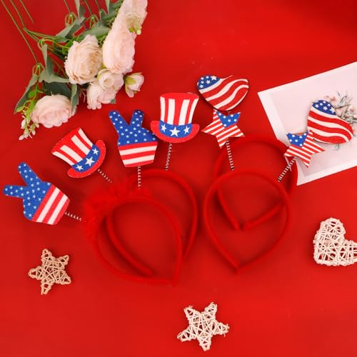 ANBALA Patriotic 4th of July Headbands 4-Piece Party Hair Accessories