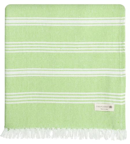 Casa Platino Oversized Beach Towel - Sand Free Turkish-Style, Jade Lime (1-Pack)
