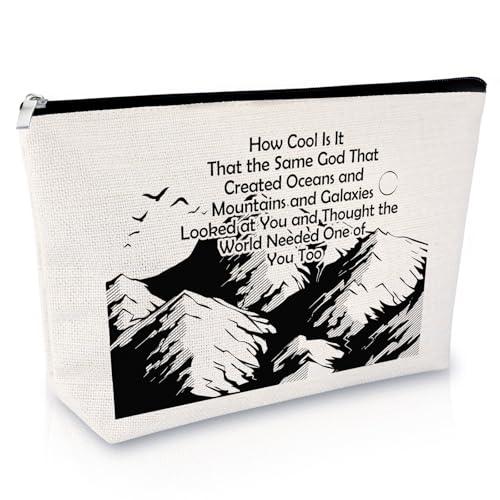 Inspirational Linen Makeup Bag Cosmetic Travel Pouch for Women
