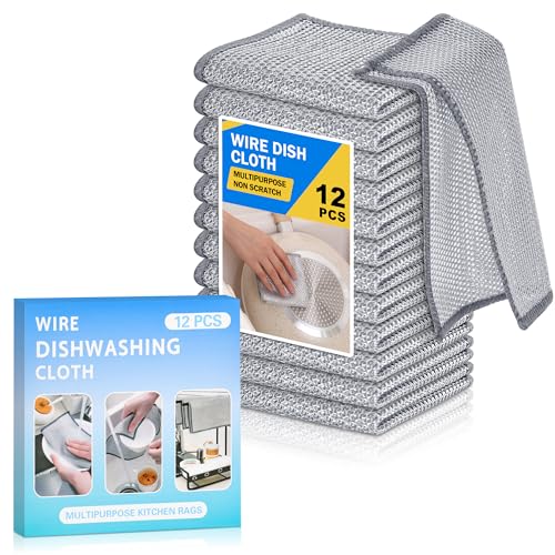 VTOINKK 12-Piece Non-Scratch Wire Dishcloth Set - Multipurpose Kitchen Scrubber