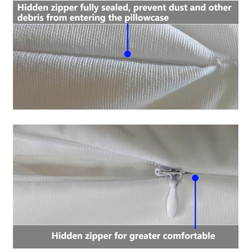 Queen Waterproof Pillow Protectors 20x28 Inches - 4 Pack with Zipper