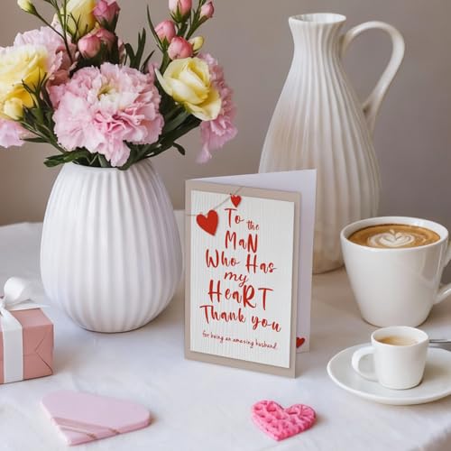 Heartfelt Valentine's Day Card for Husband - 8x5 Durable Design