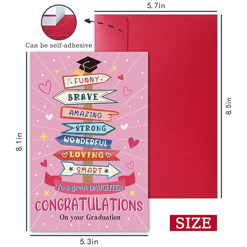 Funny Graduation Card for Daughter - Proud of You Gift from Mom and Dad