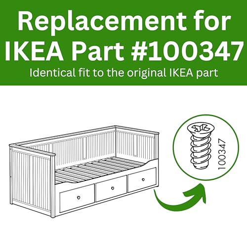 Replacement Screws for IKEA Part #100347 - Zinc Plated Steel (Pack of 12)