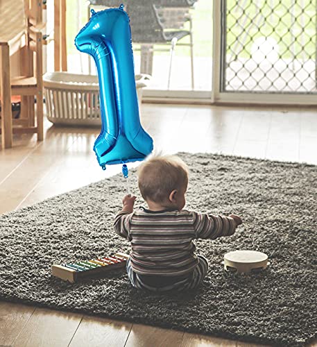 40 Inch Blue Number 7 Foil Balloon Kit - Helium Compatible