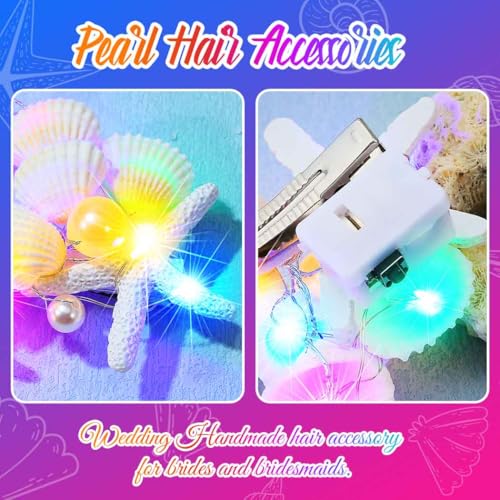Latious Light Up Seashell & Starfish Hair Barrettes