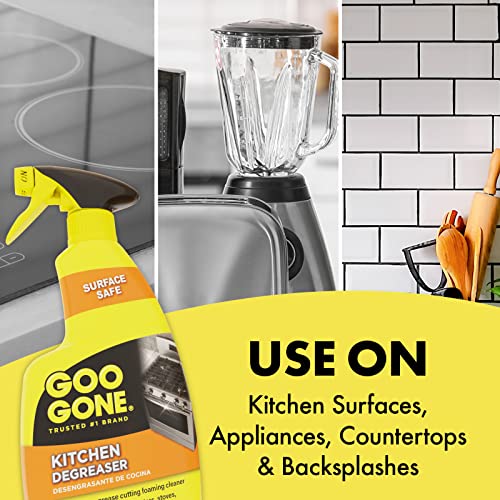 Goo Gone Degreaser - Fast-Acting Kitchen Cleaner for Grease & Grime - 14 Fl. Oz.