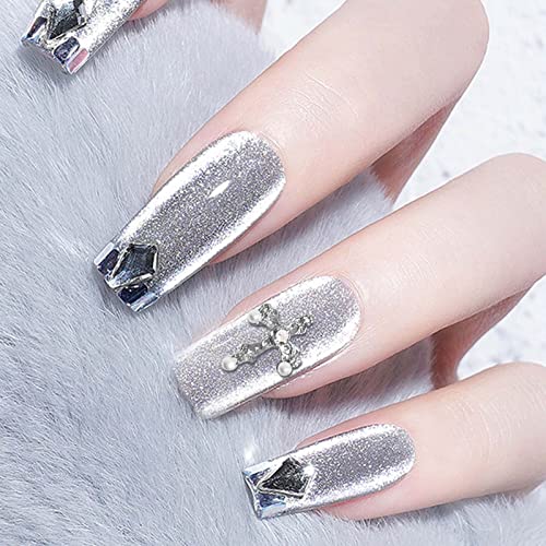 3D Cross Nail Charms Rhinestone Pearl Alloy Gems 30pcs DIY Nail Art Decor