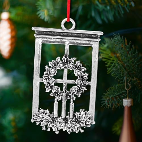 Silver Christmas Tree Ornaments - Metal Holiday Decorations