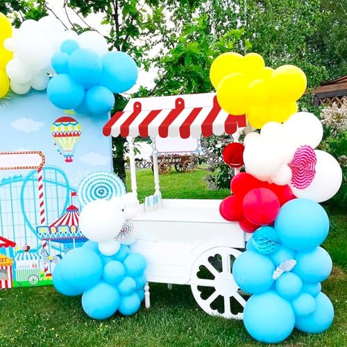 2-Piece Circus Carnival Tent Awning Wall Decoration - Red and White Stripe