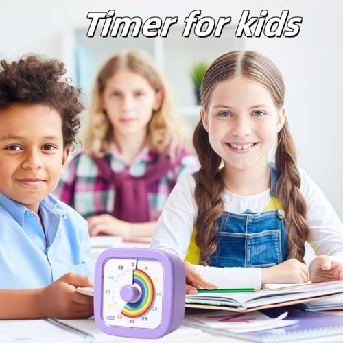 Purple Kids Visual Timer - 60-Minute Countdown Timer for Time Management