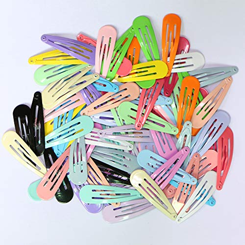 JIARON 80 Pcs 2 Inch Metal Hair Barrettes - Non-Slip Snap Clips in 20 Colors for Girls and Women