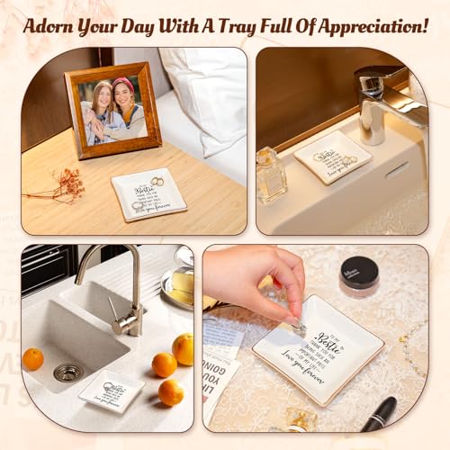To My Bestie Ceramic Jewelry Dish - Square Trinket Tray for Jewelry