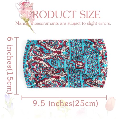 Bohend Boho Button Headband 3-Pack Wide Stretchy Knotted Headwear
