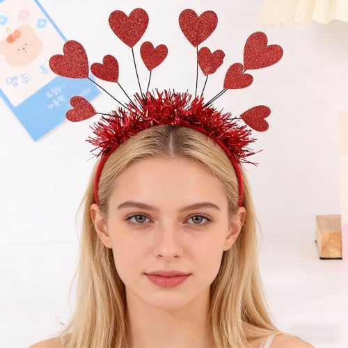 Valentine Red Heart Headband Glitter Hairband Party Supplies