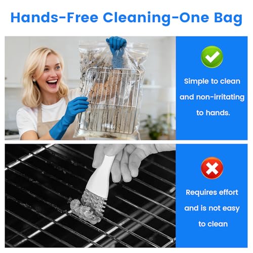 Heavy Duty Oven Rack Cleaning Bags - 6-Pack, Reusable & Leak-Resistant