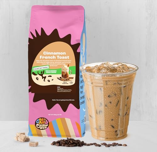 Crazy Cups Decaf Ground Coffee, Cinnamon French Toast Flavor, 10 Ounce