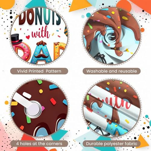 Happy Father's Day Donuts with Dad Door Banner - 71 x 35 Inch