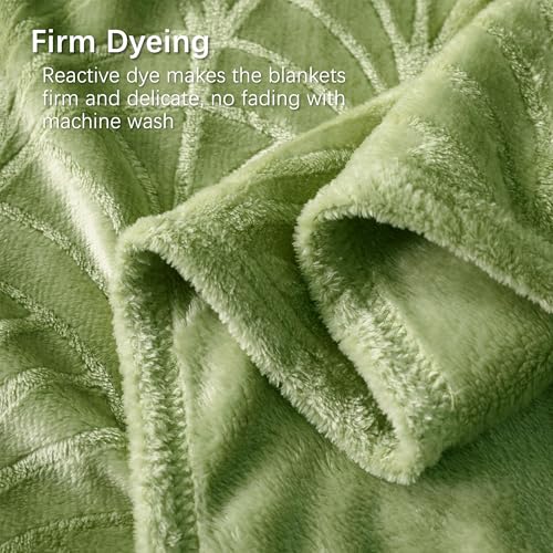 Soft Flannel Fleece Throw Blanket - Olive Green 50"x60"