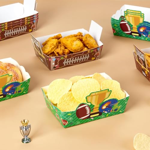 WERNNSAI 24 Pcs Football Snack Trays | Unique Designs for Parties