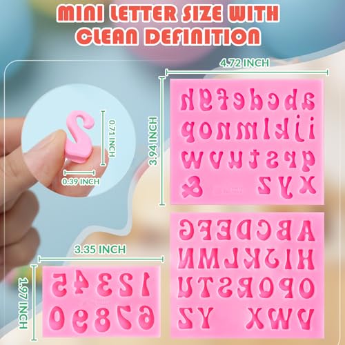 Alphabet & Number Silicone Molds for Chocolate & Fondant - 4PCS Set
