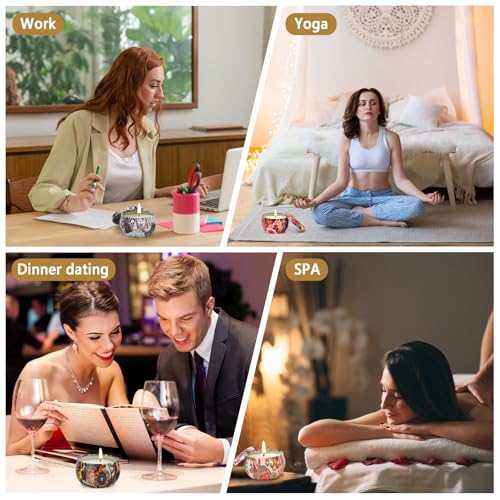 OFUN 4-Pack Scented Soy Wax Candle Gift Set for Home, Spa, and Relaxation