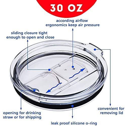 30 oz Spillproof Tumbler Replacement Lids for YETI, Ozark Trail & More – 2 Pack