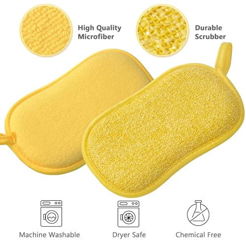 Heavy Duty Non-Scratch Kitchen Scrub Sponges - 6 Pack