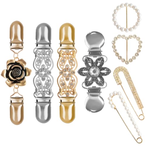 Adjustable Cinch Clips Set for Women - 7 Pcs Retro Clothing Fasteners