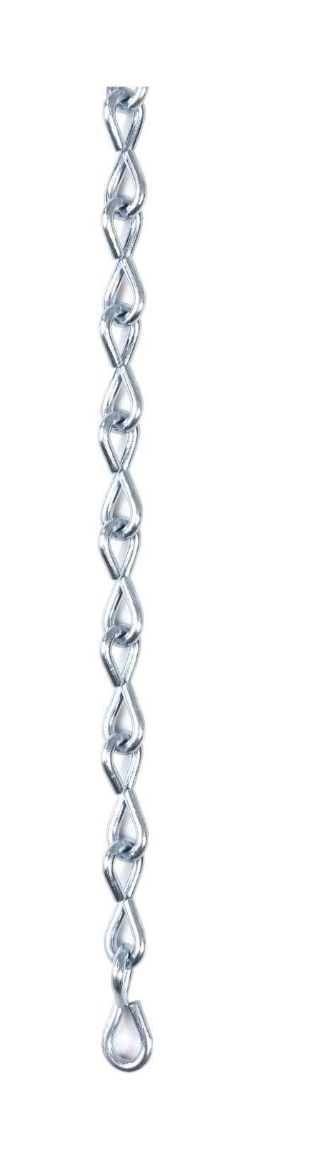#16 x 15-ft Zinc-Plated Single Jack Chain for Hanging Signs, Stained Glass, and General Utility Use