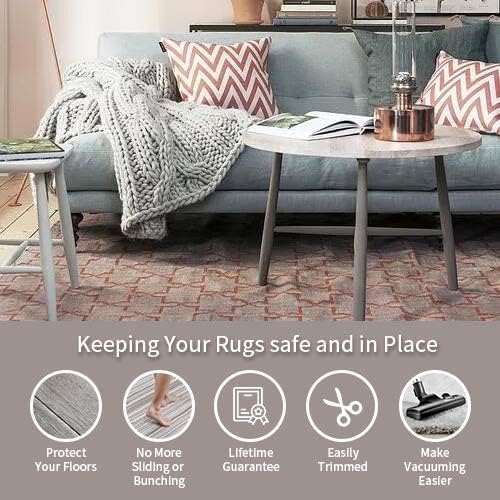 Skiennix Non-Slip Rug Pads - Thick, Skid-Resistant Mats for 7x10FT Area Rugs on Hard Floors