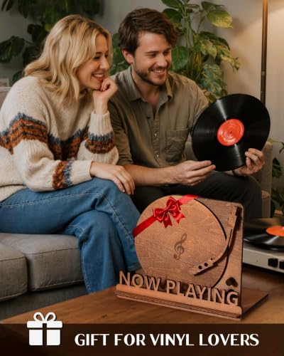 Now Playing Vinyl Record Stand - Tabletop Holder for LPs