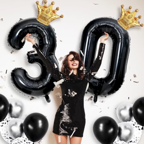 40 Inch Black Number 1 Balloon for Birthday Party Decorations