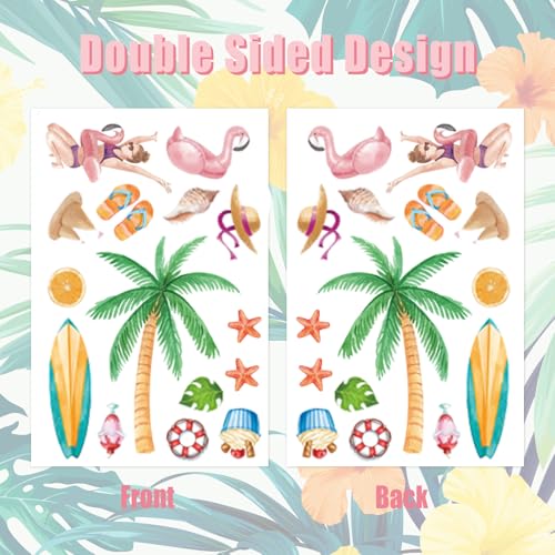 Hianjoo 147-Piece Hawaiian Summer Window Clings - Tropical Decor