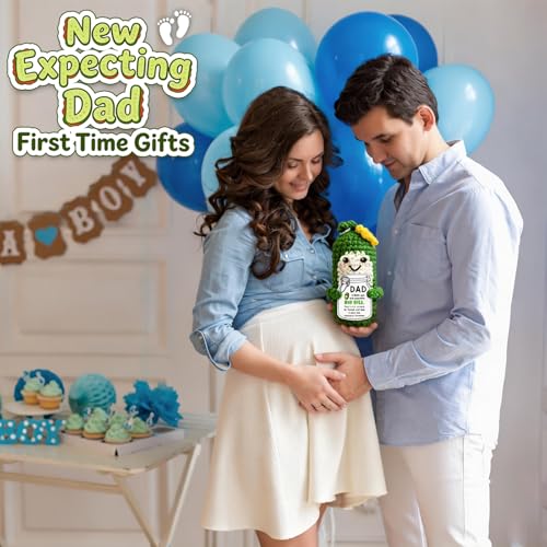 Handmade Crochet Pickle with Appreciation Card for New Dads