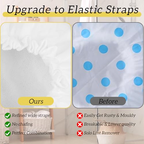 Lusofie Reusable Shower Cap for Women - Waterproof Double Layer Terry Lined Hair Cap