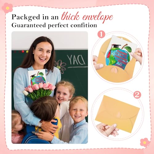 FLYAB Teacher Appreciation Thank You Cards - 5.5"x8" with Envelope