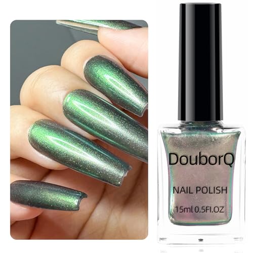 AILALUO Chameleon Chrome Nail Polish - Holographic Iridescent Green 15ml