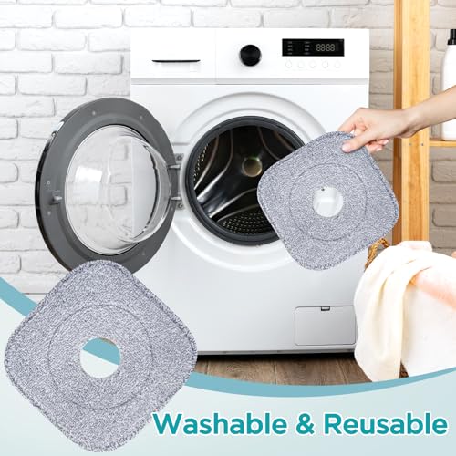 4 Pack Microfiber Mop Pads Refills - 8.6" Square, Superior Absorbency