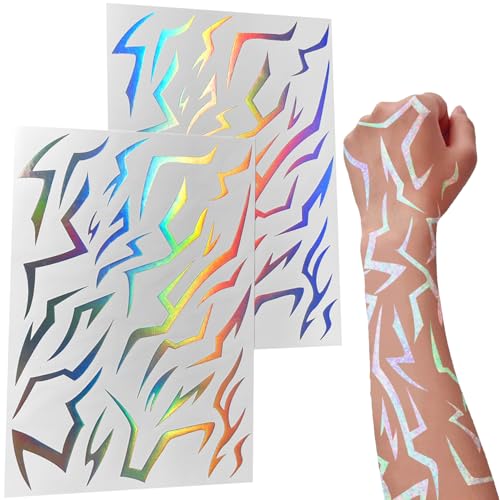 Casciybo Dark Fantasy Temporary Tattoos Rune Makeup Stickers for Cosplay