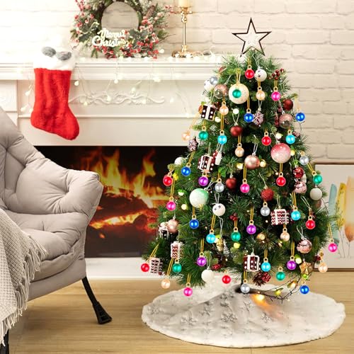 ASTNIC 64 Pcs Mini Christmas Ball Ornaments Shatterproof Tree Baubles