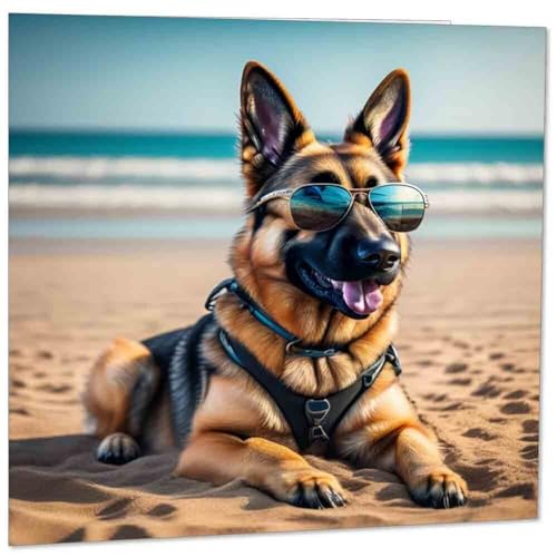 German Shepherd Sunglasses Greeting Card - Eco-Friendly 145mm