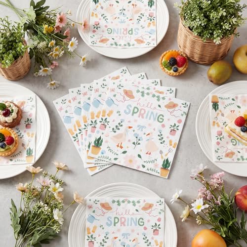 Goose Garden Party Napkins - 50 Count Spring 2-Ply Beverage Napkins